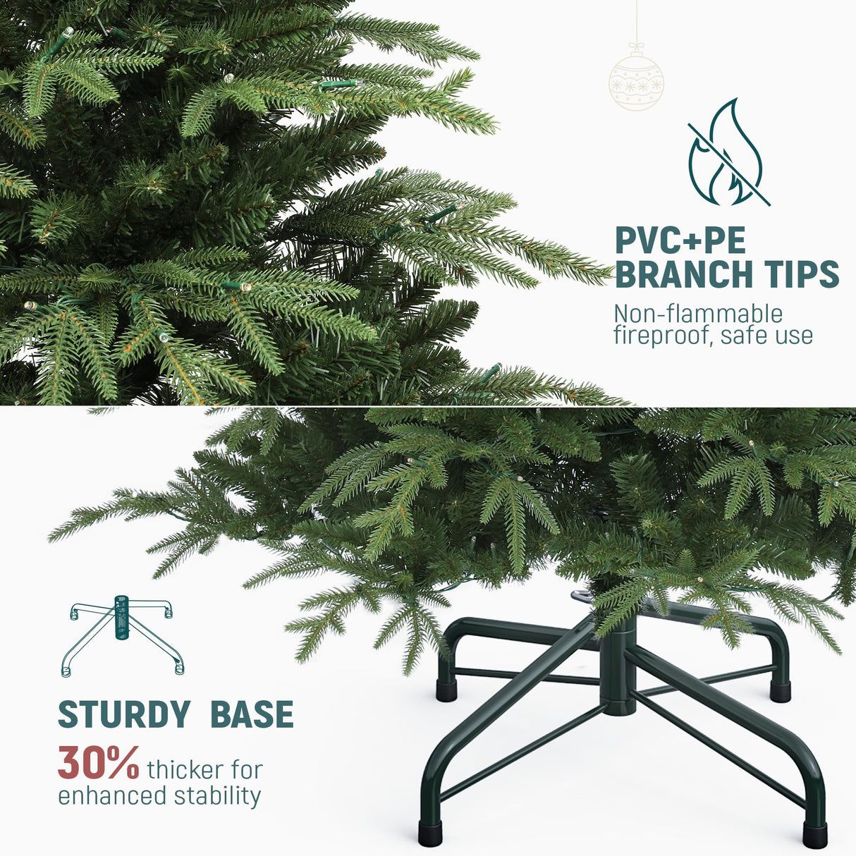 YITAHOME 7.5FT Prelit Slim Fraser Grande Christmas Tree with Remote Control, Artificial Hinged Drooping Pencil Prelit Holiday Christmas Tree w/ 2199 Mixed PE & PVC Tips, 400 Lights & 11 Light Modes YITAHOME