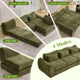 MAXMAXX 102" Cloud Sofa, 4-in-1 Folding Sofa Bed, Floor-Standing Boneless Couch, Futon Sofa Bed for Living Room, Bedroom and Entertainment Room (Green) MAXMXX