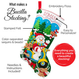 Bucilla Hugs, Felt Applique Christmas Stocking Kit, 18""" (89253E) Bucilla