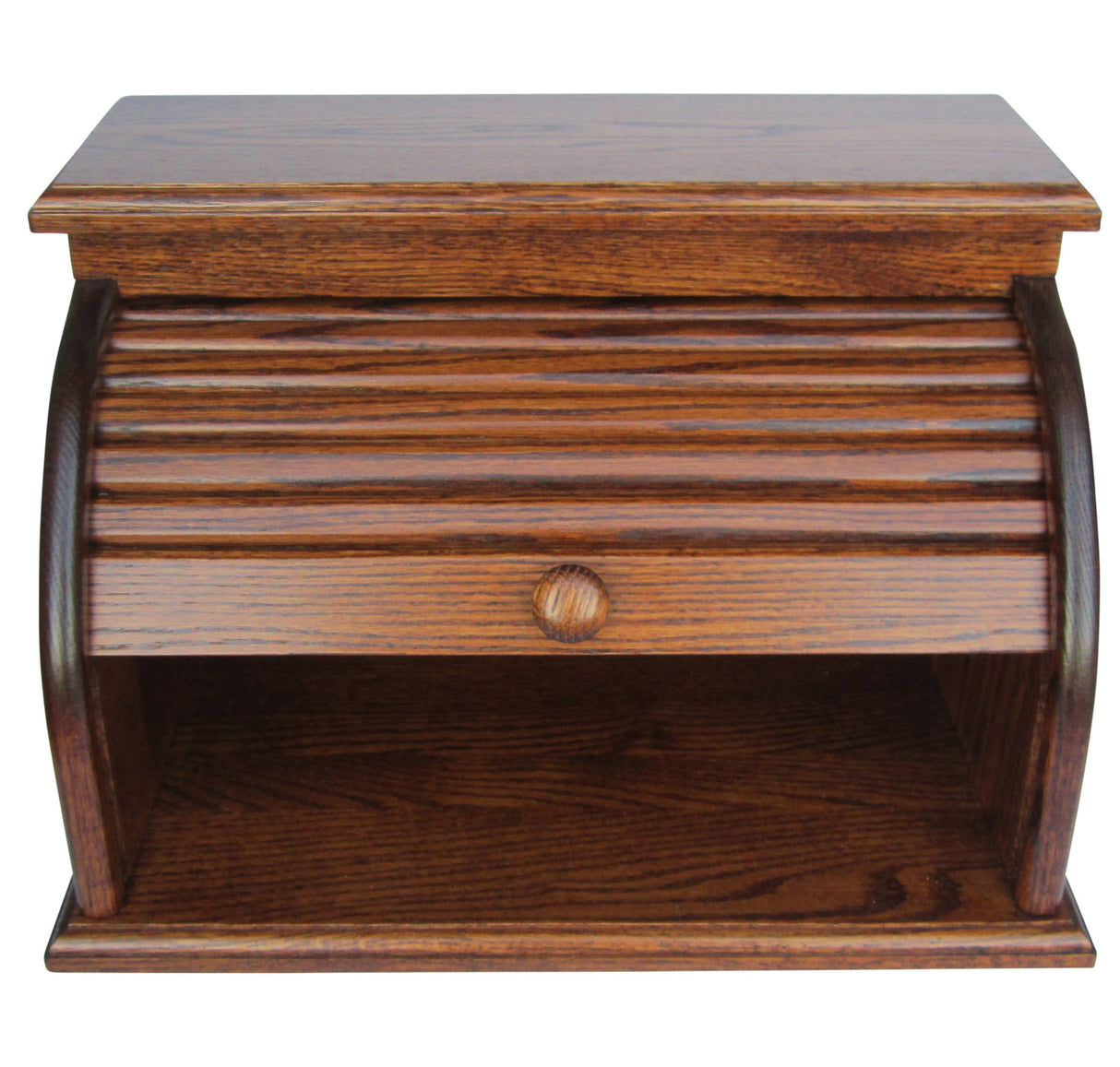 Amish Handcrafted Amish Valley Products Roll Top Bread Box Storage Oak Bin Wooden (Sorrel) Amish Handcrafted