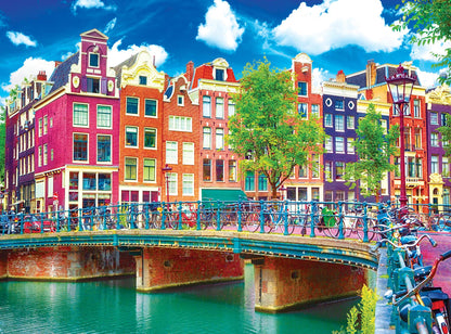 RoseArt - Kodak Premium - Colorful Waterfront Buildings, Amsterdam - 1000 Piece Jigsaw Puzzle for Adults