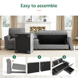 HONBAY Sectional Sofa with Storage Seat U Shaped Sectional Couch with Reversible Chaise Convertible Sectional Couches for Living Room,Light Grey HONBAY