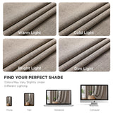 CUCRAF 100% Blackout Window Curtains 84 inches Long 2 Panels Set, Faux Linen Look Thermal Insulated Grommet Drapes, Room Darkening Curtain for Bedroom Living Room(W52 x L84 Inch, Light Khaki) CUCRAF