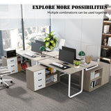 ARTPOWER L Shaped Computer Desk with 3 Drawers and Shelf,55" Large Home Office Corner Desk with Storage Cabinet,Computer Table for PC Executive Writing Study Work,Reversible Gaming Desk,Walnut ARTPOWER