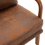 Bonnlo Microfiber Rustic Accent Chairs Set of 2, Upholstered Mid Century Modern Lounge Chairs Reading Chairs Side Sitting Chair Solid Wood Farmhouse Armchairs for Living Room, Bedroom, Guest Room Bonnlo