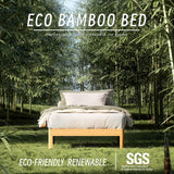 ZIYOO 12 Inch Twin Size Natural Bamboo Platform Bed Frame, Modern Minimalist Design, Easy Assembly, Heavy Duty Support, No Box Spring Needed ZIYOO