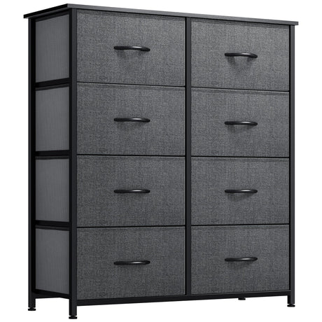 DWVO Dresser for Bedroom, Fabric Dresser with 8 Drawers, Tall Dresser, Chest of Drawers for Closet, Living Room DWVO