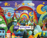 Springbok's Summer Adventure Quilt 1000 Piece Puzzle for Adults Features Imagery of an Amazing and Colorful Quilt Featuring a Summer Scene and The Tools Used to Create It. Springbok