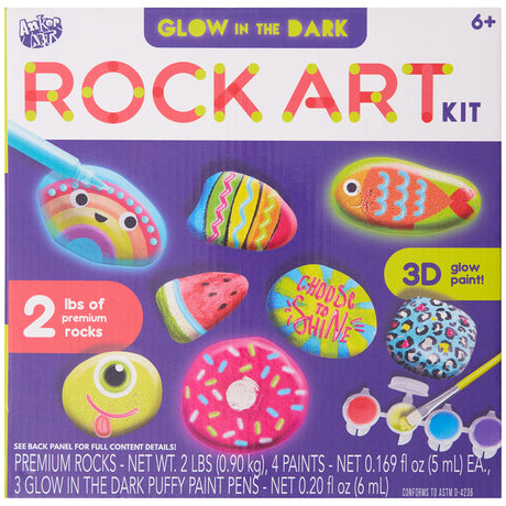 Anker Play Products 450291/DOM Glow in The Dark Rock Art Kit, Standard, Multiple Anker Play Products