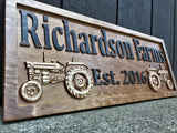 Custom Farm Sign | Personalized Tractor Decor | Wooden Farmer Gift | Wood Wall Family Name Sign | Established Tractor Sign | Carved Farmhouse Sign | Ranch Decor | Outdoor Ranch Sign 3D Woodworker