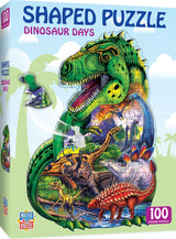 MasterPieces 100 Piece Shaped Jigsaw Puzzle for Kids - Dinosaur Days - 14"x19" Masterpieces