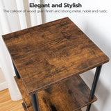 HOOBRO 6-Tier Rustic Brown and Black Corner Shelf for Stylish Storage and Display HOOBRO