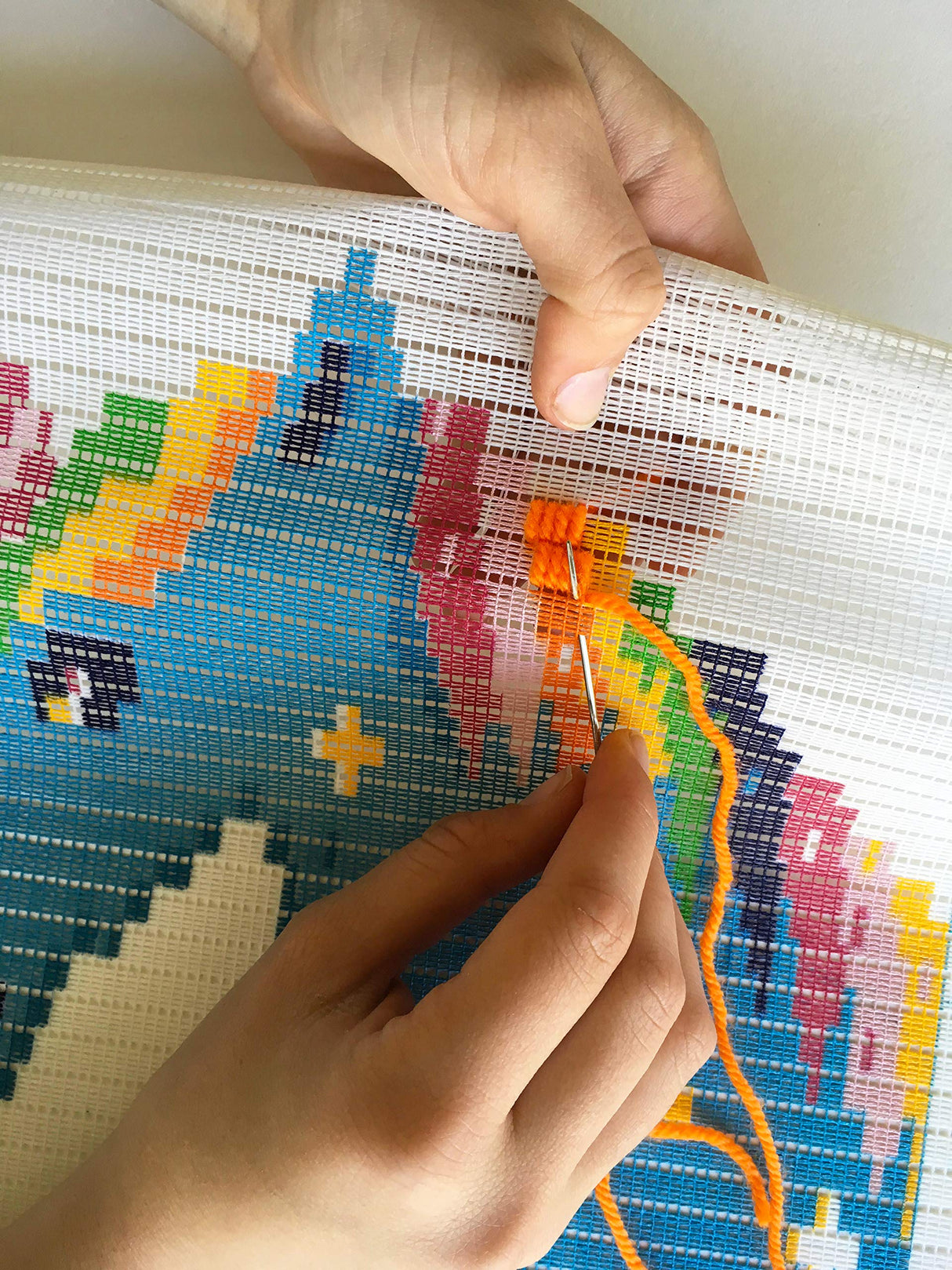 sozo growing up creative Needlepoint Kit Embroidery Craft Pillow Kit for Kids and Adult Beginners Throw Pillow Unicorn Printed Tapestry Canvas sozo growing up creative