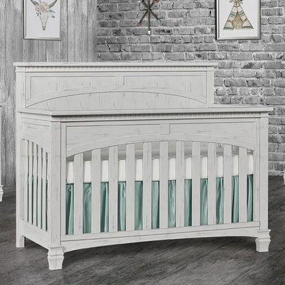 Evolur Santa Fe 5-in-1 Convertible Crib in Antique Mist, Greenguard Gold Certified, Features 3 Mattress Heights, Wooden Nursery and Bedroom Furniture, Baby Crib - WoodArtSupply