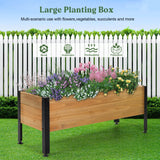 OIPRTGFJ Wood Rectangular Garden Planter Box Raised Bed Outdoor,Planters for Outdoor Plants 37x13x15in Elevated Herbs Vegetables Flowers Great Patio Deck Balcony OIPRTGFJ