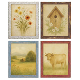 puthiac 8x10 Rustic Picture Frames, Farmhouse Distressed Wood Frame, Vintage Gallery Wall Photo Collage, Shatterproof Acrylic, Wall & Tabletop, Vertical/Horizontal, Vintage Art Prints, Set of 4 puthiac