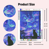 Muzagroo Art Diamond Paintings Kits for Adults Round Full Drill 5D Diamond Art Kits for Beginners Animals Diamond Art Paintings Gem Paintings Diamond Dot Kit 30x40cm(Fish Dream) Muzagroo Art