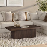 Henn&Hart 48" Wide Rectangular Coffee Table in Alder Brown, for Home, Living Room, Bedroom, Entertainment Room, Office Henn&Hart