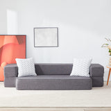 Lazyzizi Floor Sofa Bed, Fold Out Couch Bed with 2 Pillows & Washable Cover Convertible Sleeper Folding Sofa Bed Mattress for Living Room, Guest Bed, Playroom 8inches, Queen Lazyzizi