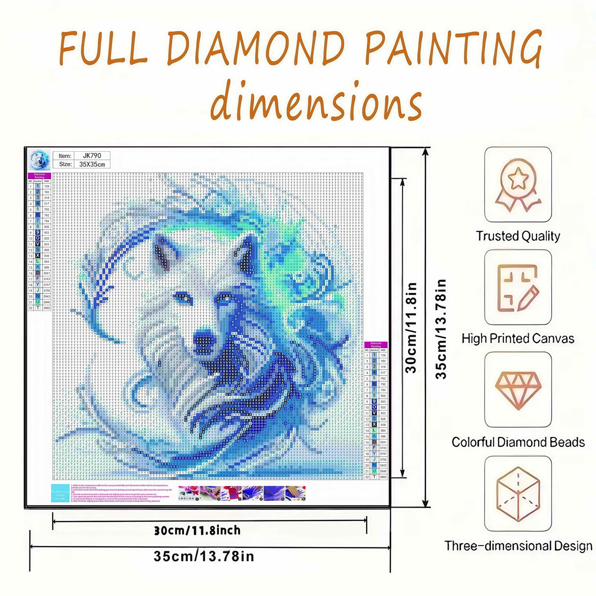 5D Diamond Painting Kits for Adults,Wolf Diamond Art Kits for Adults Beginner, DIY Full Drill Diamond Dot Gem Painting for Home Wall Decor 13.7x13.7inch BYGFHLYW
