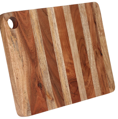 Lavauk Large Wood Butcher Block Cutting Board | 1" thick 16x12" size | Dual tone mango & acacia wood | Chopping board for meat, vegetables, fruits, BBQ | Use as Charcuterie or cheese board