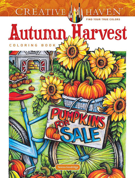 Creative Haven Autumn Harvest Coloring Book (Adult Coloring Books: Seasons) WoodArtSupply