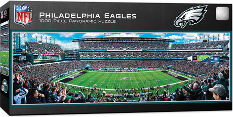 Masterpieces 1000 Piece Sports Jigsaw Puzzle - NFL Philadelphia Eagles Center View Panoramic - 13"x39" Masterpieces