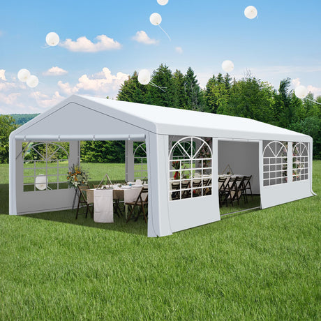 20' x 30' Heavy Duty Party Tent, Outdoor Large Wedding Tent with Removable Sidewalls, Event Canopy Shelter for Birthday Party, Outdoor Event Raysfung
