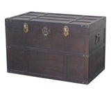 Vintiquewise QI003041LNEW Antique Style Wooden Steamer Trunk Vintiquewise