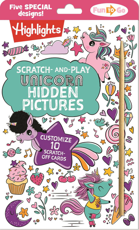 Scratch-and-Play Unicorn Hidden Pictures (Highlights Fun to Go) WoodArtSupply
