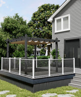 GarveeLife 10x10 Ft Aluminum Pergola, Outdoor Metal Pergola with Adjustable Canopy, Reinforced Frame Outdoor Shelter for Backyard, Lawn and Deck - Khaki GarveeLife