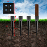 LADECH 4x4 Fence Post Anchor - 24' Black Powder Coated Metal Ground Spike - Mailbox Post Anchor - 8 Pack LADECH