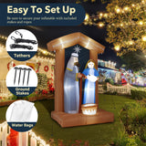 7 FT Christmas Inflatables Nativity Scene Outdoor Decorations, Christmas Blow Up Yard Decorations Nativity Sets for Garden Lawn Xmas Decor ZPISF