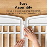 IRIS USA 24" 6-Panel Pet Playpen with Door, Dog Playpen For Puppy Small Dogs Keep Pets Secure Easy Assemble Easy Storing Customizable Non-Skid Rubber Feet, White IRIS