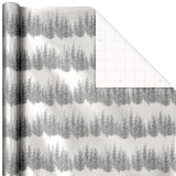 Hallmark Foil Wrapping Paper with Cut Lines on Reverse (3 Rolls: 60 Sq. Ft. Ttl) Rose Gold, Silver Trees, Gold Snowflakes for Winter Weddings, Graduations, Valentine's Day Hallmark