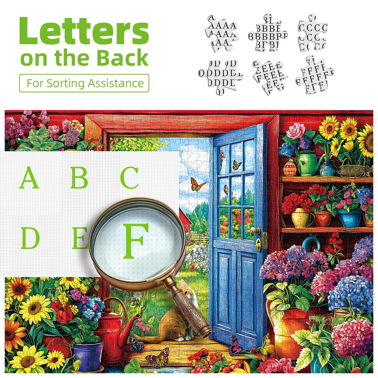 MINIWAN 500 Pieces Puzzle for Adults, Flowers House Puzzle, Recycled Cardboard Jigsaw Puzzles 500 Pieces, Challenging Game Home Decor Birthday Party Gift Toy 21 x 15 inch MINIWAN