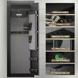 KAER 25 Biometric Gun Safe, Wider and Deeper Fingerprint Gun Safes for Rifle and Pistols, Large Quick Access Heavy-Duty Gun Cabinet for Firearm Ammo with Drawer & Gun Rack, Assembled KAER