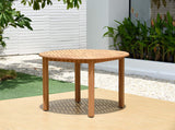 Urban Elements Nature 5-Piece Wood Patio Furniture Set | Teak Finish 100% FSC Eucalyptus | Backyard Furniture, Outside Table and Chairs, Round Outdoor Dining Set for 4, Patio Dining Set for 4 (Black) Urban Elements