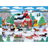 RoseArt - Home Country - Jingle Bell Sleigh Society - 1000 Piece Jigsaw Puzzle for Adults RoseArt