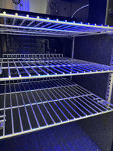 Mont Alpi MAF 2.7 Cubic Ft Stainless Steel Portable Outdoor Rated Glass Door Compact Temperature Adjustable Lockable Refrigerator Beverage & Wine Cooler Module w/ 3 Adjustable Racks + Blue Lighting Mont Alpi