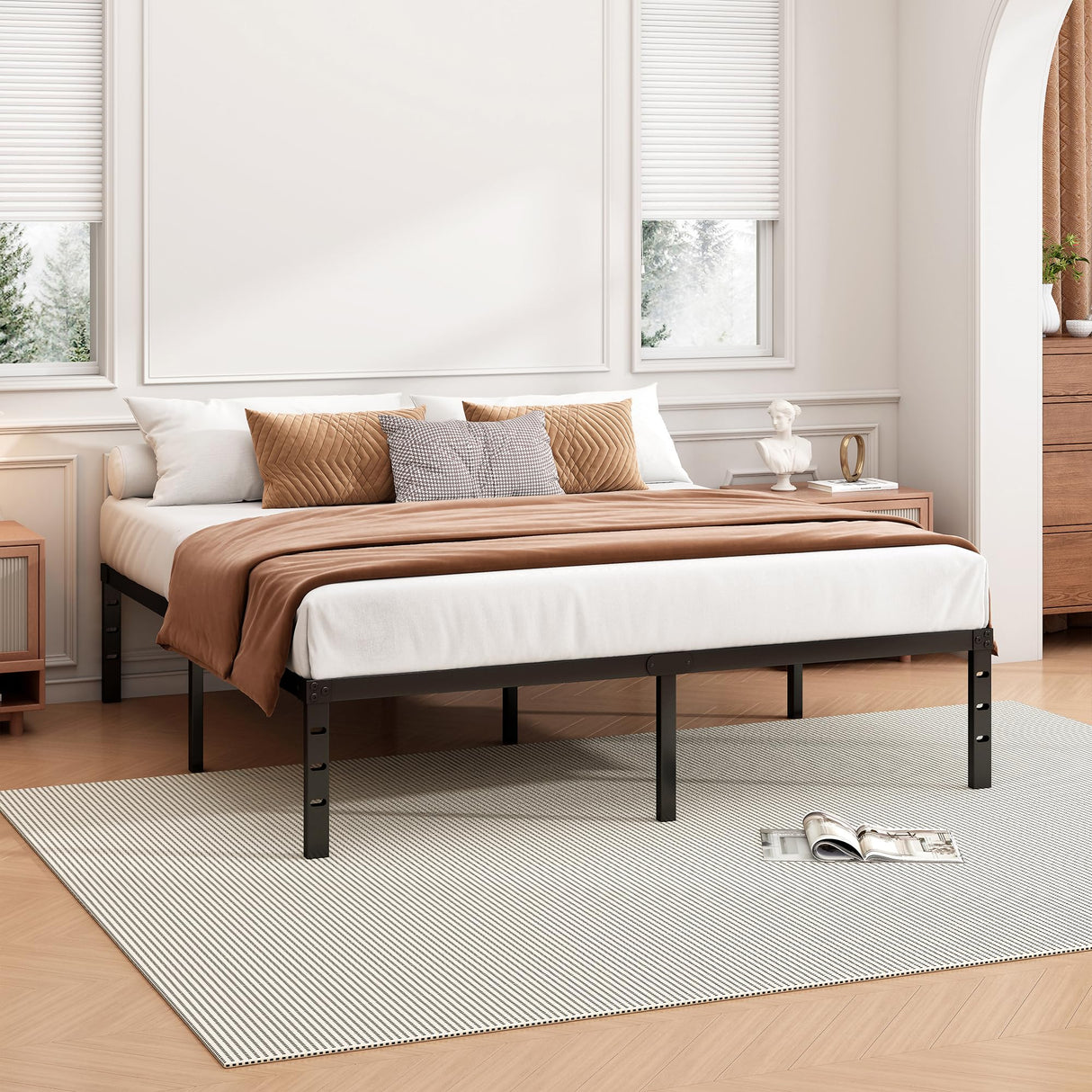 Hafenpo 14-Inch Heavy Duty Full Bed Frame - Sturdy Metal Platform with Under-Bed Storage Hafenpo