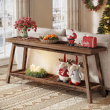 Tribesigns 70.86-Inch Console Table for Entyrway, Farmhouse 2-Tier Entry Entrance Table, Narrow Long Sofa Table Behind Couch, Rustic Brown Tribesigns
