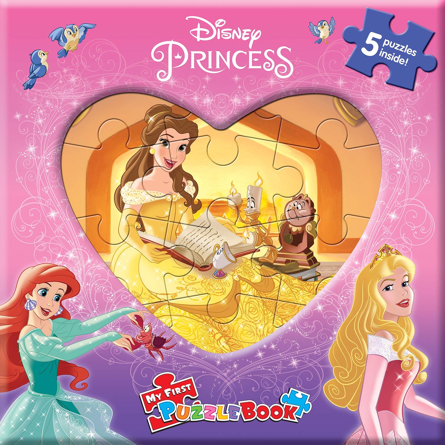 Disney Princess My First Puzzle Book - Jigsaw Puzzles for kids, 10-page board book, 5 puzzles to enjoy