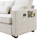 Harper & Bright Designs 104" 4-Seater Modern Linen Fabric Sofa with Armrest Pockets and 4 Pillows,Minimalist Style Couch for Living Room, Apartment, Office,3 Colors Harper & Bright Designs