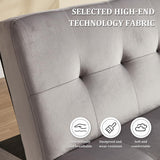 Convertible Futon Sofa Bed, Faux Leather Futon Couch with Adjustable Backrest and Usb Port, Modern Folding Couch For Small Spaces Living Room Sleeper Bed for Living Room,Bedroom,Office (Gray) Klwenas Maec