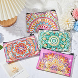 Silkfly 4 Pcs Diamond Painting Art Makeup Bags DIY Purses Toiletry 5d Handmade Double Design Diamond Painting Cosmetic Bags Bulk with Zipper Rhinestone Accessories for Women(Mandala) Silkfly