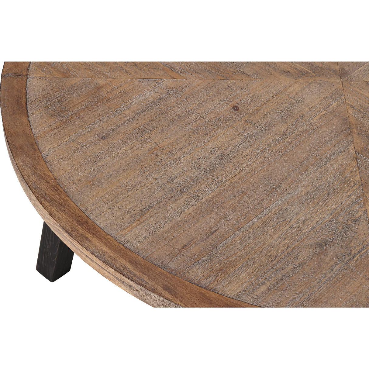 COZAYH Rustic Farmhouse Coffee Table with Geometric Base, French Country Accent Table for Family, Dinning or Living Room, Modern, Round COZAYH