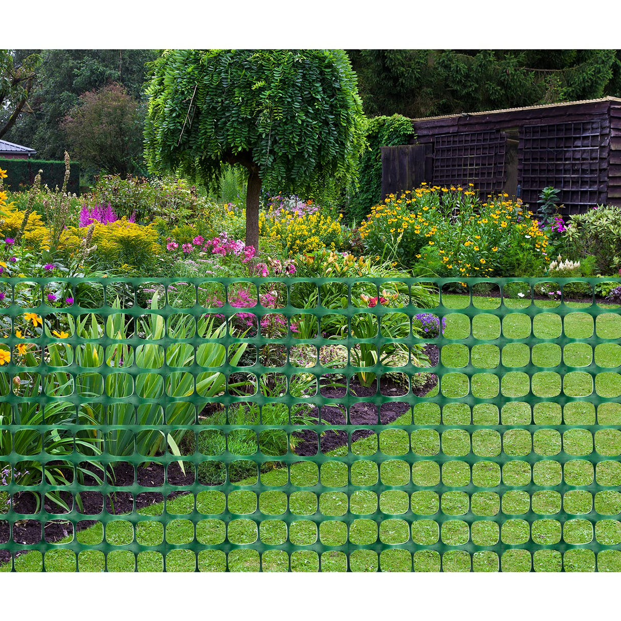DOEWORKS Safety Fence, 4 x 100 FT Green Plastic Mesh Fence Roll Barrier Netting for Construction Fencing Animal Fencing Garden Fencing and Event Fencing DOEWORKS