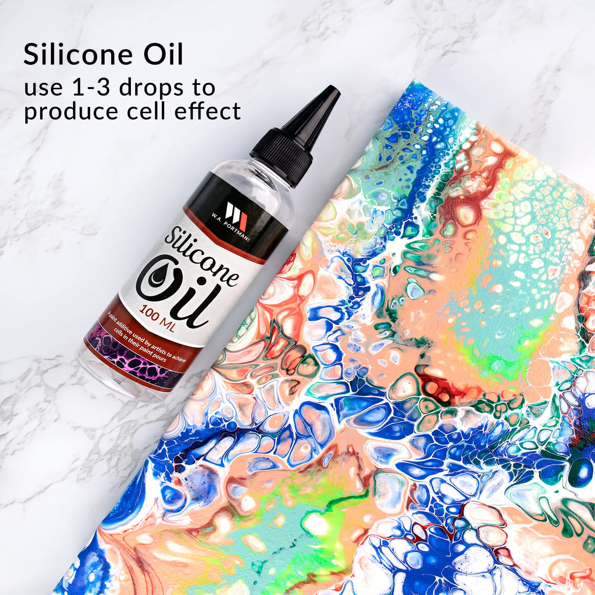 WA Portman 38-PC Ready-to-Pour Acrylic Pouring Paint Set - 6 Bottles of Acrylic Paint Kits for Adults and Kids - Painting Sets with Canvas Painting Supplies and Brushes W.A. Portman