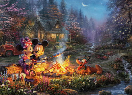 Ceaco - Disney - Thomas Kinkade - Mickey & Minnie Sweetheart Campfire - 1000 Piece Jigsaw Puzzle Ceaco